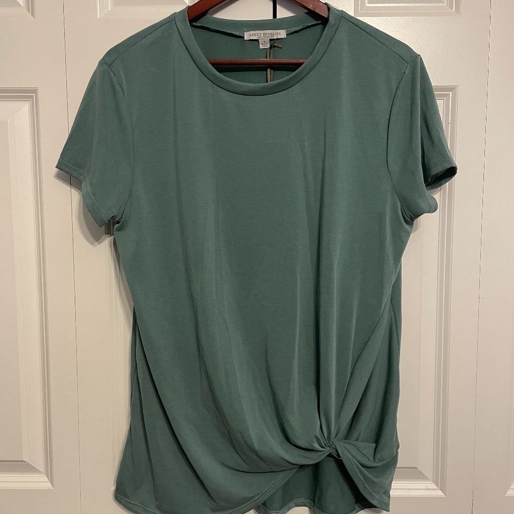 Green Tee with Tied Front